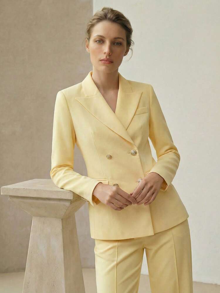 WOMEN'S ELEGANT OFFICE DOUBLE BREASTED BLAZER, SPRING/SUMMER