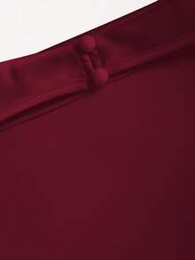 Sweetra Backless Tie Strap Sleeveless Minimalist Design Summer Camisole - Burgundy - View 3