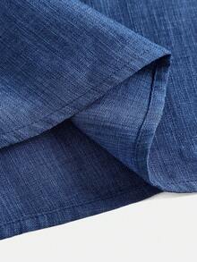 Firerie Kids Firerie Kids NovaGlow Tween Girl Tween Girls Casual Fashion Commuter Stand Collar Flared Waist Blue A-Line Dress, Comes With Belt - Blue - View 9