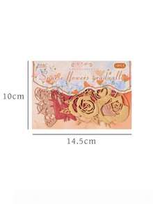 4-Piece Flower Shadow Hollow Sticker Paper Set | Retro Non-Adhesive DIY Collage Supplies For Cross-Border - suit - View 2