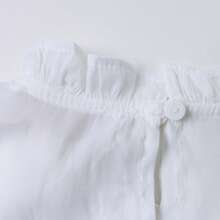 Ticali Top Elegante De Manga Farol Con Acabado De Ribete Fruncido Y Cuello Victoriano C8072 - Blanco - Ver 7