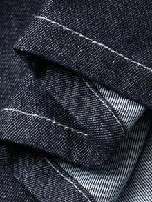 DAZY 男童字母刺绣短袖牛仔衬衫 - 藍色 - 查看 7