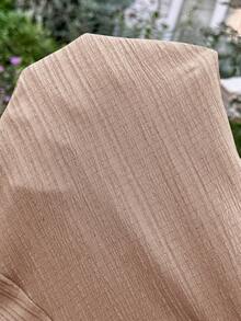 SHEIN Bộ áo liền quần bầu màu trơn, kiểu dáng thường ngày - Màu Khaki - Xem 7