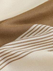 Cozy Pixies Baby Boy Cartoon Bear Striped Round Neck Short Sleeve Romper Shorts, Versatile & Comfortable - Khaki - View 5