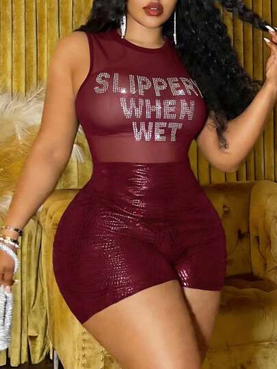 Slaydiva Autumn/Winter New Arrival, Elegant & Party & Gathering & Date & Music Festival & Casual Daily Wear, Fitted Solid Black Super High Waist Side Ruched Super Shorts, Snake Skin Texture, Stretchy Knit Fabric, Plus Size Women