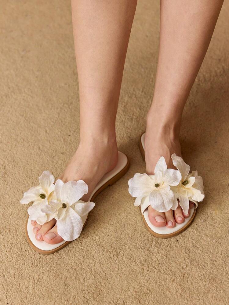 WOMEN'S SIMPLE FLORAL ROUND TOE FLATS, ELEGANT COMFORTABLE SLIP-ON CASUAL DRESS SHOES FOR WORK, DATE, PARTY, FORMAL OCCASIONS FOR CHRISTMAS SPRING SHOES SUMMER SHOES