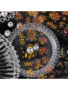 1pc Botanical Collection Waterproof PET Die-Cut Journal Stickers | Holographic Gold Foil Scrapbook Supplies - one size fits all - View 5