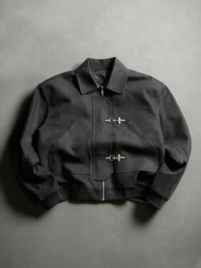 Manfinity Homme Avslappnad jacka för vuxna med stora fickor