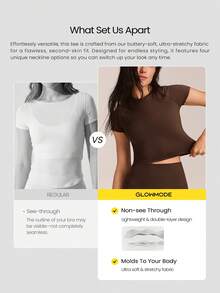 GLOWMODE Valentine's Day Everyday Glow Ultra-Soft Lightweight Stretchy Short-Sleeve Crew Neck Crop Top & FeatherFit™ Leggings Set Low Impact Daily Casual Street Wear - Brown - View 3