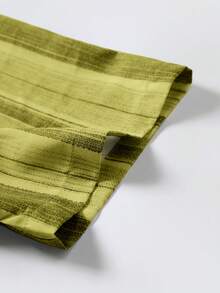 Manfinity Homme Camisa de manga corta con botones y estampado de rayas de contraste para hombres - Multicolor - Ver 5