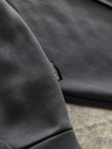 AXEPEAK sweat-shirt à capuche ample et décontracté à manches longues avec imprimé géométrique, taille grande pour hommes - Gris - Voir 5