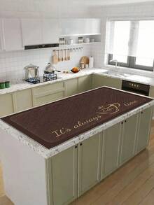 1 pieza Alfombrilla para barra de café - Secado rápido, súper suave de tierra de diatomeas, resistente al calor, felpudo de drenaje de utensilios de cocina con diseño de "Barra de café", muy adecuado para encimera y mesa de comedor, protección de encimera, alfombrilla de café - Multicolor - Ver 9