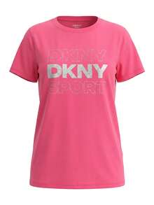 DKNY Women's T-Shirt Silver Pink - Pink Grey - View 4