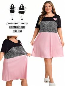 SHEIN CURVE+ CURVE PLUS /Ngày Valentine/Bộ jumpsuit cỡ lớn màu trơn, kiểu dáng ôm ngực, có dây đeo vai trong suốt, thiết kế hở lưng. - Nhiều màu - Xem 1