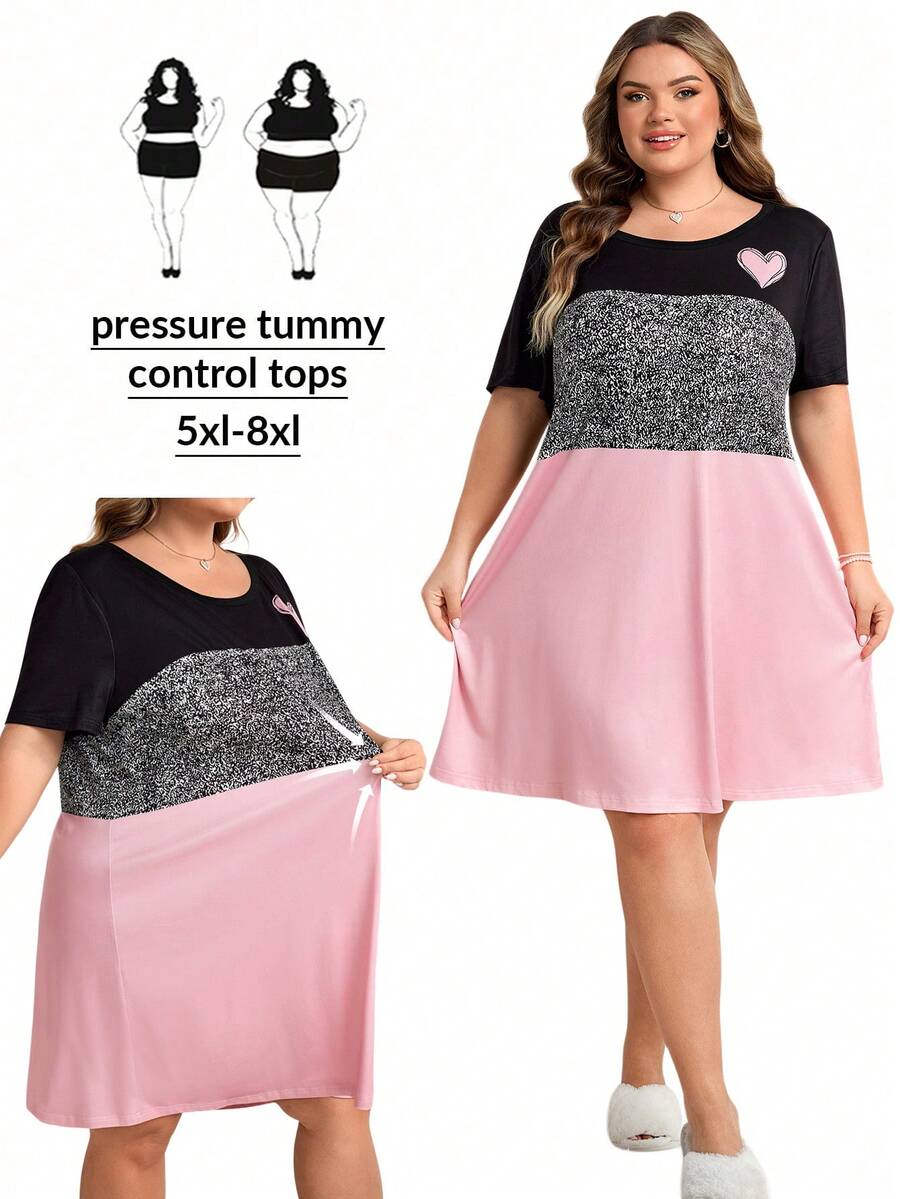 SHEIN CURVE+ CURVE PLUS /Ngày Valentine/Bộ jumpsuit cỡ lớn màu trơn, kiểu dáng ôm ngực, có dây đeo vai trong suốt, thiết kế hở lưng. - Nhiều màu - Xem 1