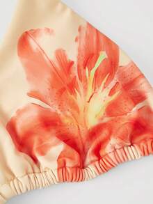 SHEIN MOD 女士挂脖系带印花比基尼泳衣套装，夏季 - 彩色 - 查看 7