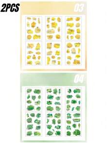 2套12张水彩文字剪贴簿贴纸套装，文字PET透明防水贴纸套装，适用于垃圾日记、手账、水瓶、手机、笔记本电脑贴纸，适合青少年、女孩、学生和成人。 - 多款 - 查看 14