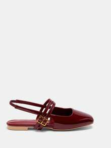 CUCCOO CURVES Zapatos planos anchos y ensanchados para mujer - Burdeos - Ver 10