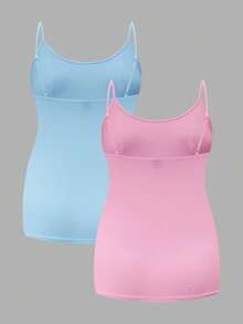 Modmama Camiseta de tirantes de maternidad de unicolor, minimalista y de alta elasticidad para uso diario - Multicolor - Ver 2