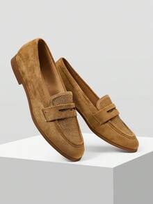 MOTF WOMEN RHINESTONE SUEDETTE FLATS VALENTINE'S DAY - Apricot - View 10