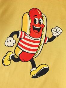 Hamburger & French Fries Print Men's Pajama Set - Multicolor - View 4