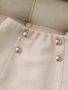 Franclia Women's Fashionable Casual Commuting Pants With High-Waisted Slit Design, Perfect For All Seasons. - Khaki - View 3