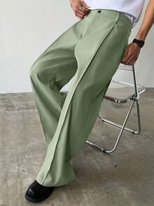 Manfinity Homme Pantalones casuales de unicolor para hombres - verde menta - Ver 2