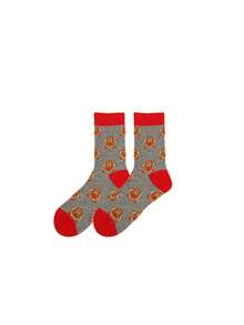 10/20/30/40只装随机棉袜，麋鹿、雪人图案 – 秋冬中筒袜 - 彩色 - 查看 9