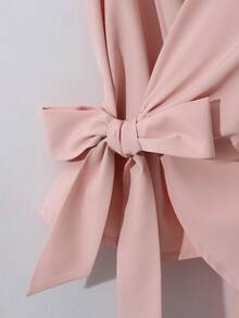 Franclia Bộ đồ 2 món thời trang nữ gồm áo và quần không tay cổ chữ V màu hồng, trang phục công sở cho mùa xuân/hè. - Hồng - Xem 3