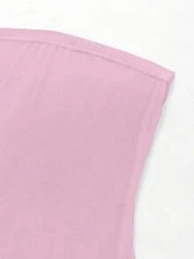 SHEIN Unity 女士黑色无肩带迷你短裙套装 - 粉色 - 查看 6