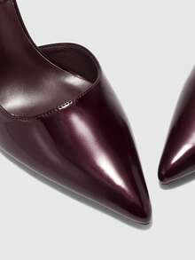 CUCCOO BIZCHIC Giày nữ cao gót mũi nhọn, gót mảnh, màu đỏ tía, quai ngang mắt cá chân, kiểu dáng đơn giản, thời trang, gợi cảm, thích hợp cho tiệc tùng, giày cao gót nữ mùa xuân. - Rượu vang đỏ 225 # - Xem 8