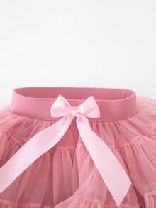 Young Girls Ballet Tutu Skirt, Soft And Fluffy Pink Sports Set, Suitable For Pairing With Various Snug Fit Tops, Cute And Elegant Mesh Fabric With Bow Accent, Suitable For Stage Performance, Recital And Everyday Wear - Blue - View 7