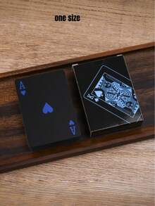 1套54张彩色黑金卡牌游戏卡牌组防水多人游戏卡牌套装魔术包装结婚派对生日节日棋盘游戏礼品收藏 - 黑色 - 查看 11