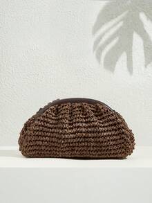 SHECARRY Women's Classic Woven Fashionable Versatile Daily Commute Clutch - Coffee - View 3