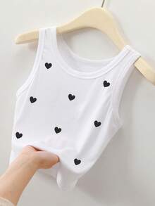 Resyla Women's Black Heart Embroidery Crew Neck Camisole - White - View 3