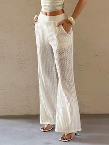 Bluhae Pantalones casuales nuevos para mujer, adecuados para vacaciones y playa, primavera/verano - Albaricoque - Ver 5