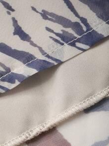 DAZY 女士优雅印花系带中长连衣裙，春夏婚礼宾客礼服 - 紫色 - 查看 7