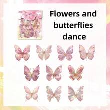 1set Of Six 3d Hot Foil Stamped Stickers Featuring The Theme Of "Wings Of Joyful Nature," A Retro Diy Journaling Material. - 6pcs - View 3