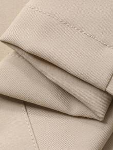 DAZY 女士高腰休闲宽松裤，带口袋 - 卡其色 - 查看 6