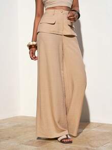 Zivah بنطلون كتان واسع الساق مع جيوب 2 في 1، بنطلون قصير لون المشمش، ملابس جديدة لربيع وصيف 2026 مناسبة للمناسبات المختلفة كالمهرجانات الموسيقية، عيد الفصح، ، عيد الحب، الحفلات، التخرج، الطلاب، الاستخدام اليومي، الرحلات، الشاطئ، الحفلات، الزفاف، الذهاب للعمل، الخروجات العطلات - لون مشمشي - مشاهدة 5