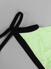 1pc Fashionable Vibrant Green Fabric Mid-Rise Sexy Men's Briefs - Green - View 3