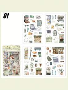 2 Sets Of 8 Pcs Travel Series Sticker Scrapbooking Supplies For Junk Journal - various - View 4