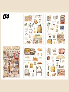 2 Sets Of 8 Pcs Travel Series Sticker Scrapbooking Supplies For Junk Journal - various - View 7