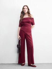 CUCCOO BIZCHIC 女士休闲百搭简约蝴蝶结装饰平底乐福鞋，圣诞节必备 - 復古紅網紗 - 查看 6