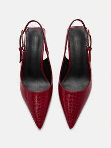 CUCCOO CURVES Tacones altos de punta elegantes y de moda con ajuste ancho para Navidad - Carmesí - Ver 10