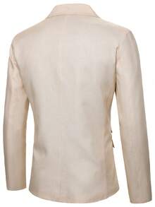 Manfinity Mode 男士休闲西装外套，日常必备单品 - 卡其色 - 查看 2