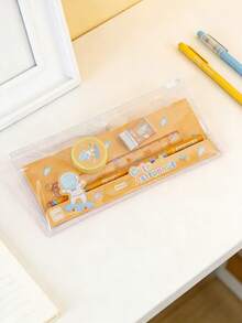 Cartoon Stationery Gift Set, Pencil Case With Eraser & Ruler - Cute School Supply Prize & Promotion Gift - Multicolor - View 7