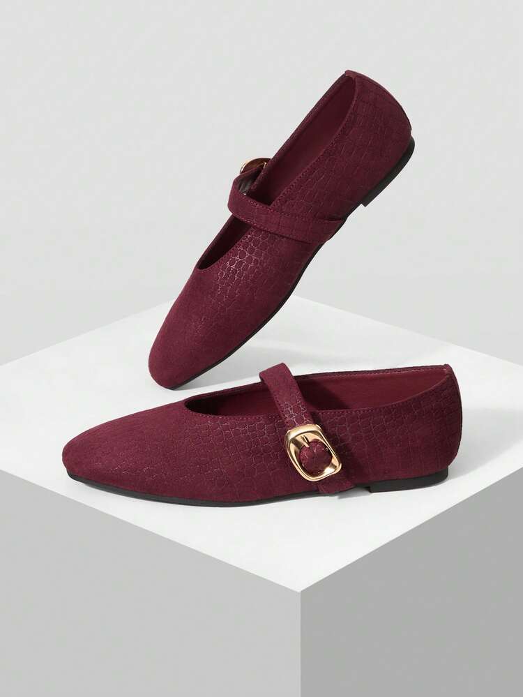 WOMEN'S COMMUTING CASUAL COMFORTABLE VERSATILE MARY JANE SQUARE TOE FLAT SHOES VALENTINE'S DAY
