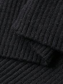 DAZY Suéter de manga corta casual de negocios para mujer - Negro - Ver 6