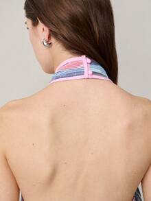 Nöista Sleeveless, Asymmetrical Wrap Top Features In Vertical Stripes. Spring,Set, Co-Ords, Summer Women. - Multicolor - View 7